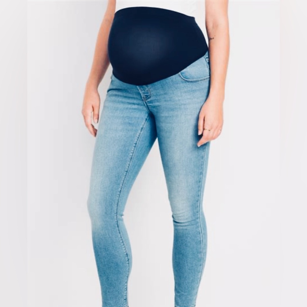 Old Navy Blue Maternity Skinny Jeans (Full Panel)